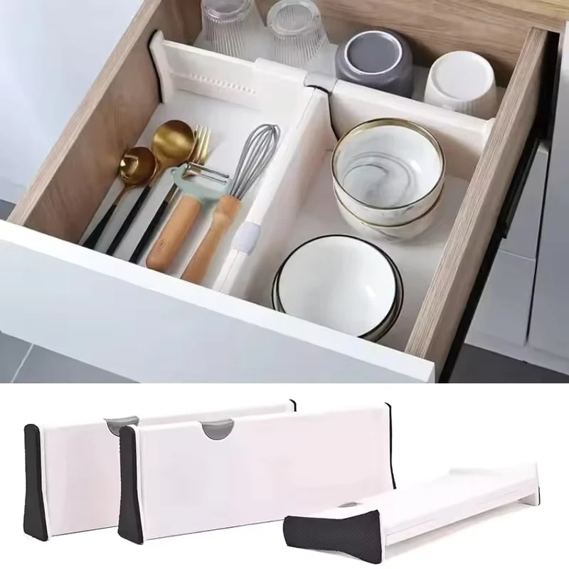 

Drawer Dividers Organizer Adjustable Storage Retractable Drawer Partition Holder Household Clapboard Kitchen Organizer