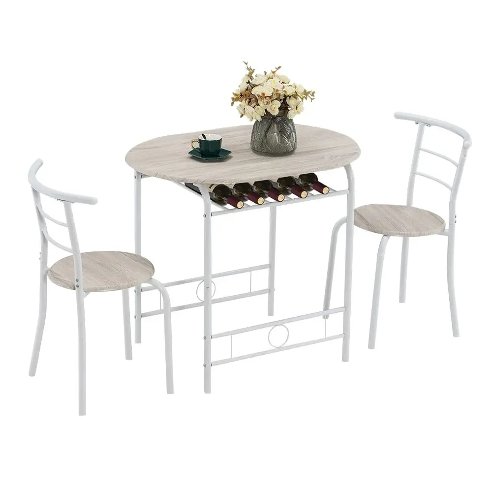 

3 Piece Dining Set,Small Kitchen Table Set for 2,Breakfast Table Set,Kitchen Wooden Table and 2 Chairs for Small Space Dining R