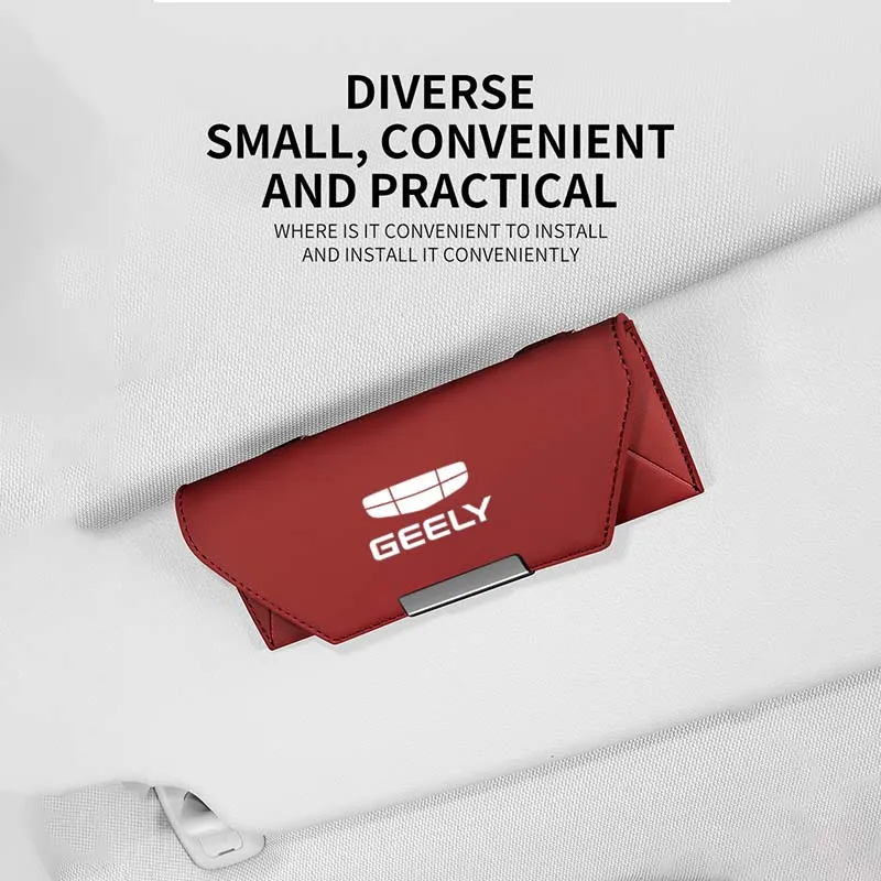 

For GEELY Coolray Galaxy e5 Tugella Geometry C Emgrand Accessories Car Visor Sunglasses Glasses Holder Glasses Case Clip Box