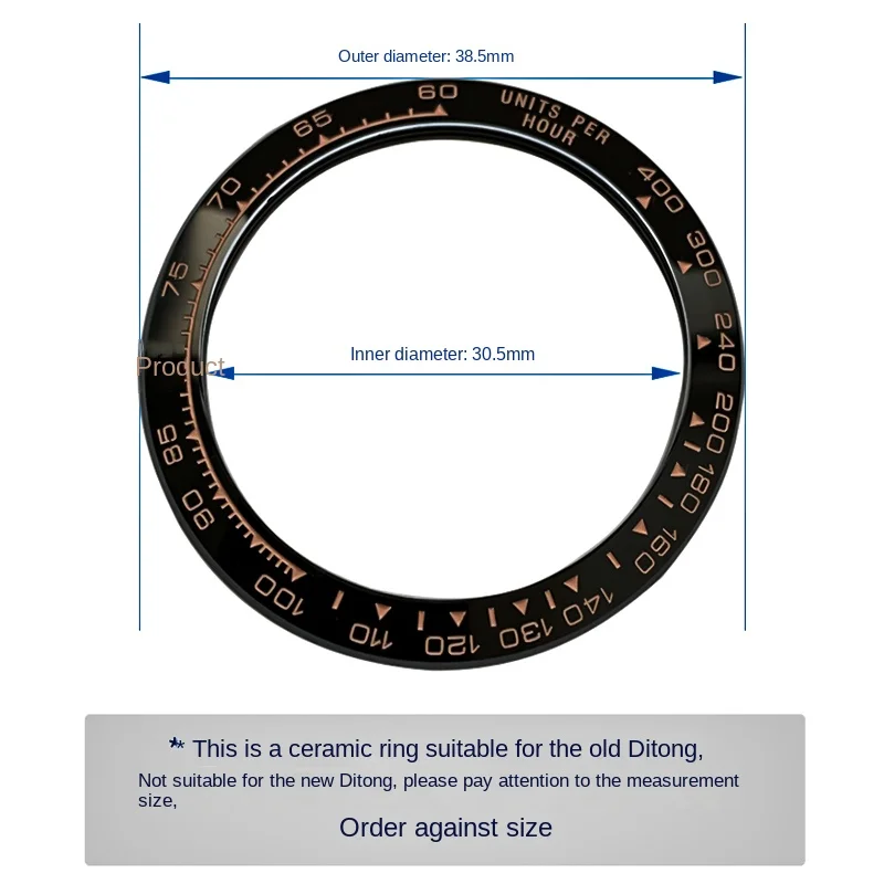 สําหรับ Rolex Daytona 116500 Universe Series 38.5 มม.39.3 มม.เซรามิคขนาด 12 นาฬิกา Inlineed ดิจิตอลด้านนอกแหวน bezel แหวน mod อะไหล่