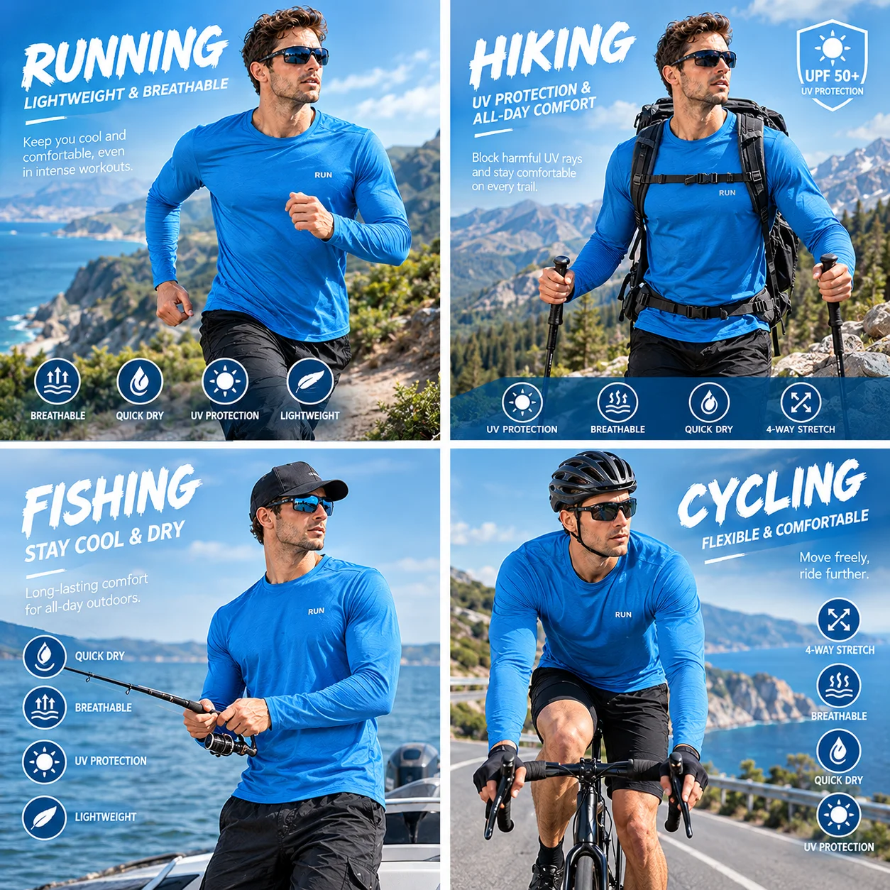 Maglia da corsa a maniche lung - Fishing Shirt Uv Protection recensione e prezzo
