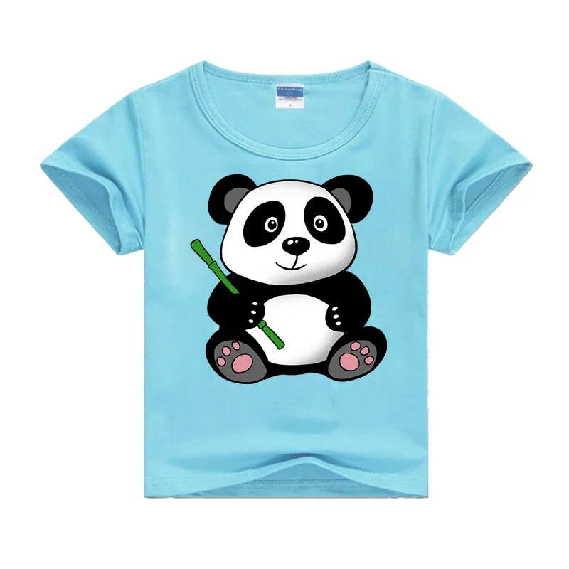 

New Fashion T-Shirts Print Panda Kid Boys Girls Summer Short Sleeve Children Cartoon Cute T Shirts Baby Casual Tops Clothing Tee