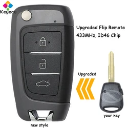 KEYECU chiave per auto remota Flip aggiornata con Chip ID46 433MHz lama HYN14 per Kia iLoad 2007 2008 2009 2010 2011 2012 2013 2014 2015