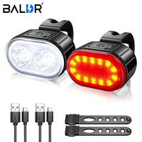 Front Rear Bike Lights Rechargeable Bicycle Cycling USB Flashlight for Bicycle Lighting Front/Rear/Set Bike Lantern Accessories