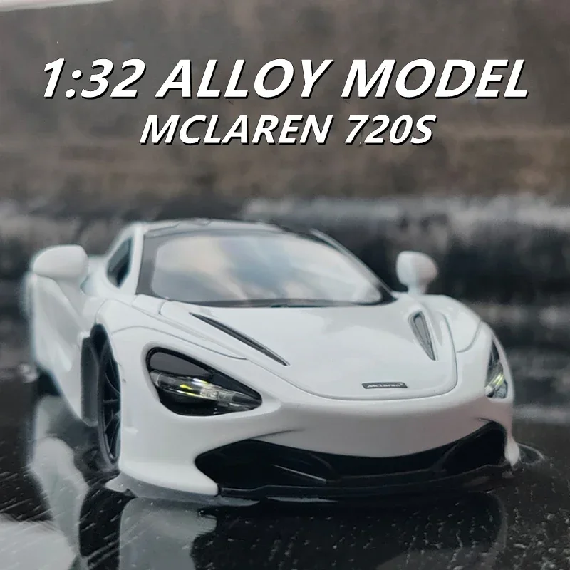 

1:32 McLaren 720S модель спортивного автомобиля из сплава, литье под давлением и игрушечный автомобиль, модель автомобиля, имитация звука, свет, коллекция игрушек в подарокFashi