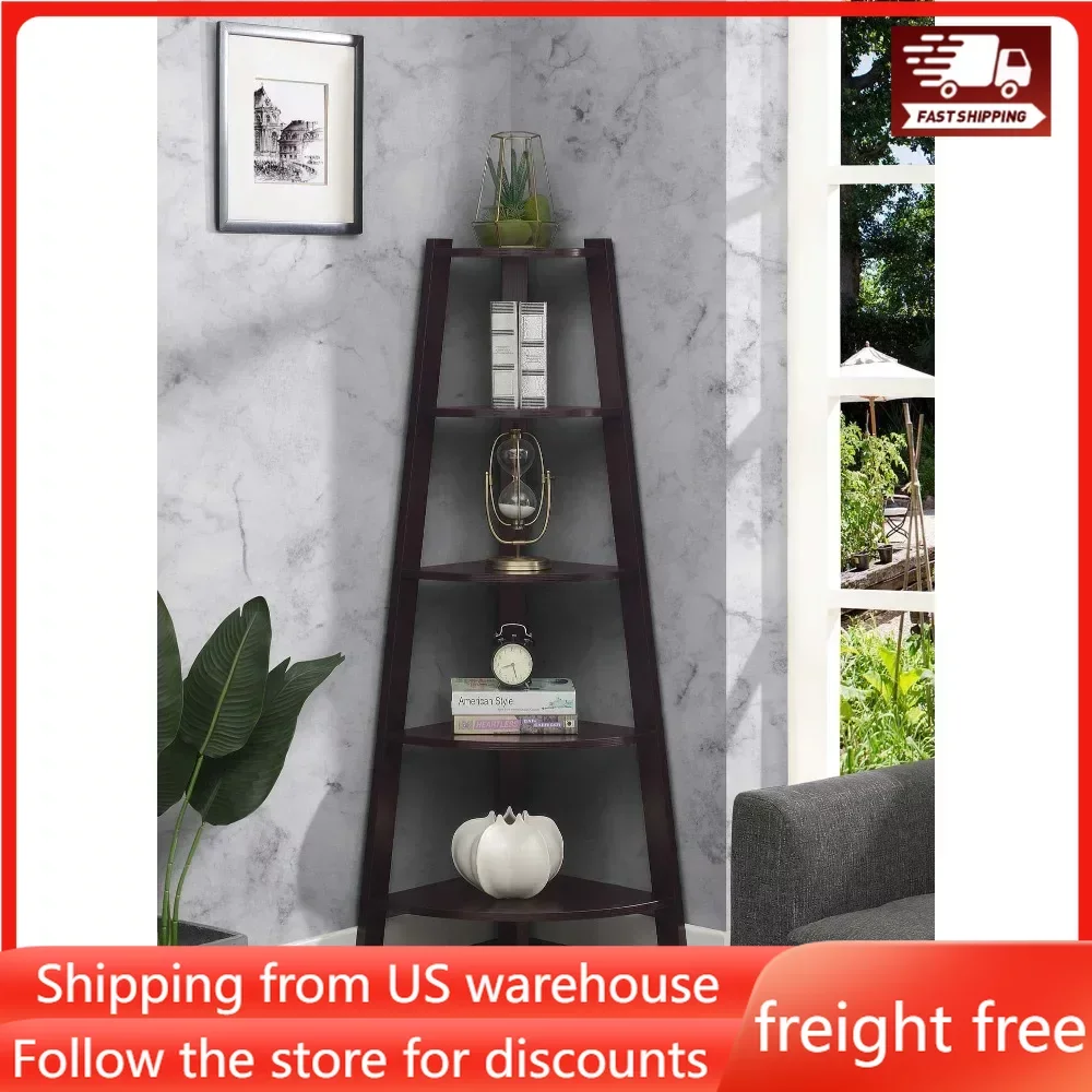 

5 Tier Wide Corner Bookcase Home Organizer Free Shipping Storage Desk Organizers Shelves for Wall Room Shelf Display Stand Rack