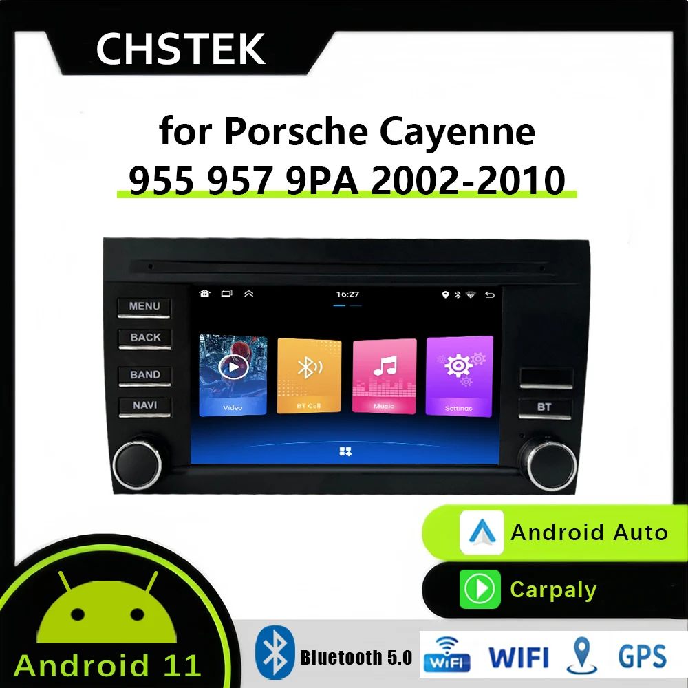 

CHSTEK Car Radio Player Carplay for Porsche Cayenne 955 957 9PA 2002-2010 Android 11 Multimedia Navigator GPS Bluetooth Stereo
