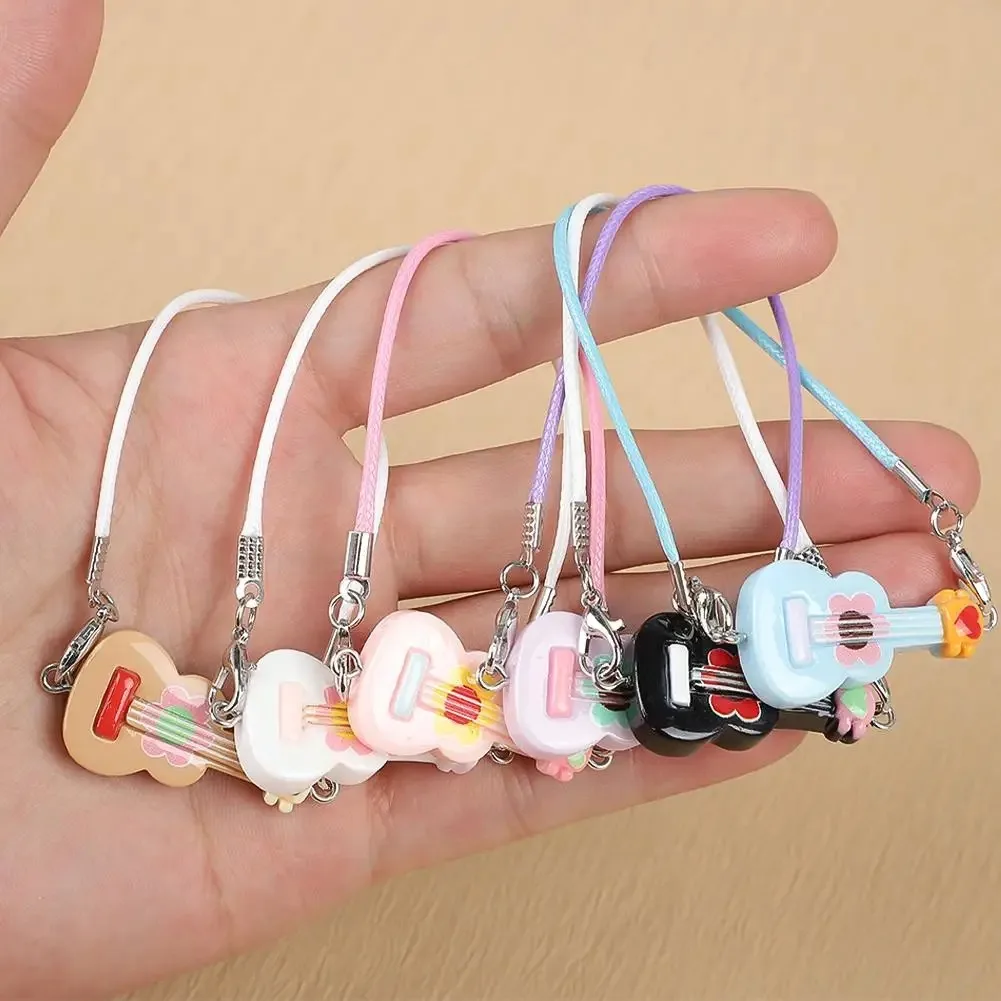 Dollhouse Mini Pendant Guitar For labubu doll BJD Cute Little Mini Musical Instrument Ornament Cartoon Pendant Sweet Couple Gift