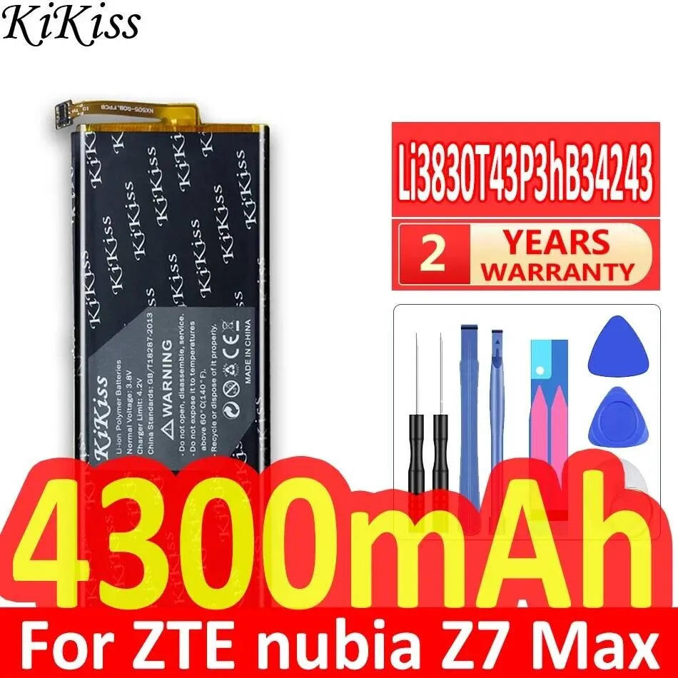 Zte Nubia Z7 Max NX505J Li3830t43p3hb34243 빅 불 3 휴대폰 배터리 4300mAh 신뢰할 수 있는 전원