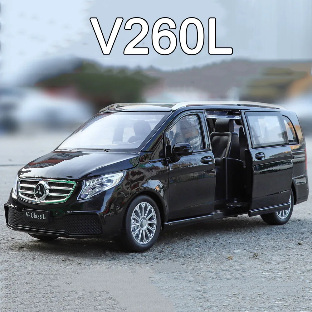 1:24 V260L Land Rover Rover Speelgoed Diecast Model Auto's met Licht Geluid Miniatuur Auto 6 Deuren Geopend Speelgoed Voertuig voor Verjaardagscadeautjes