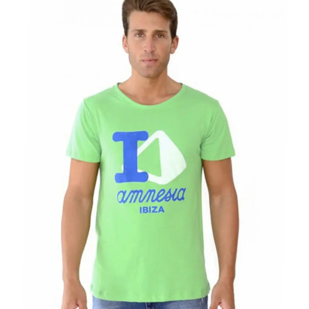 Amnesia Ibiza Club Love Men's T shirt Lime GREEN Pyramid Logo RRP 50 OFFICIAL