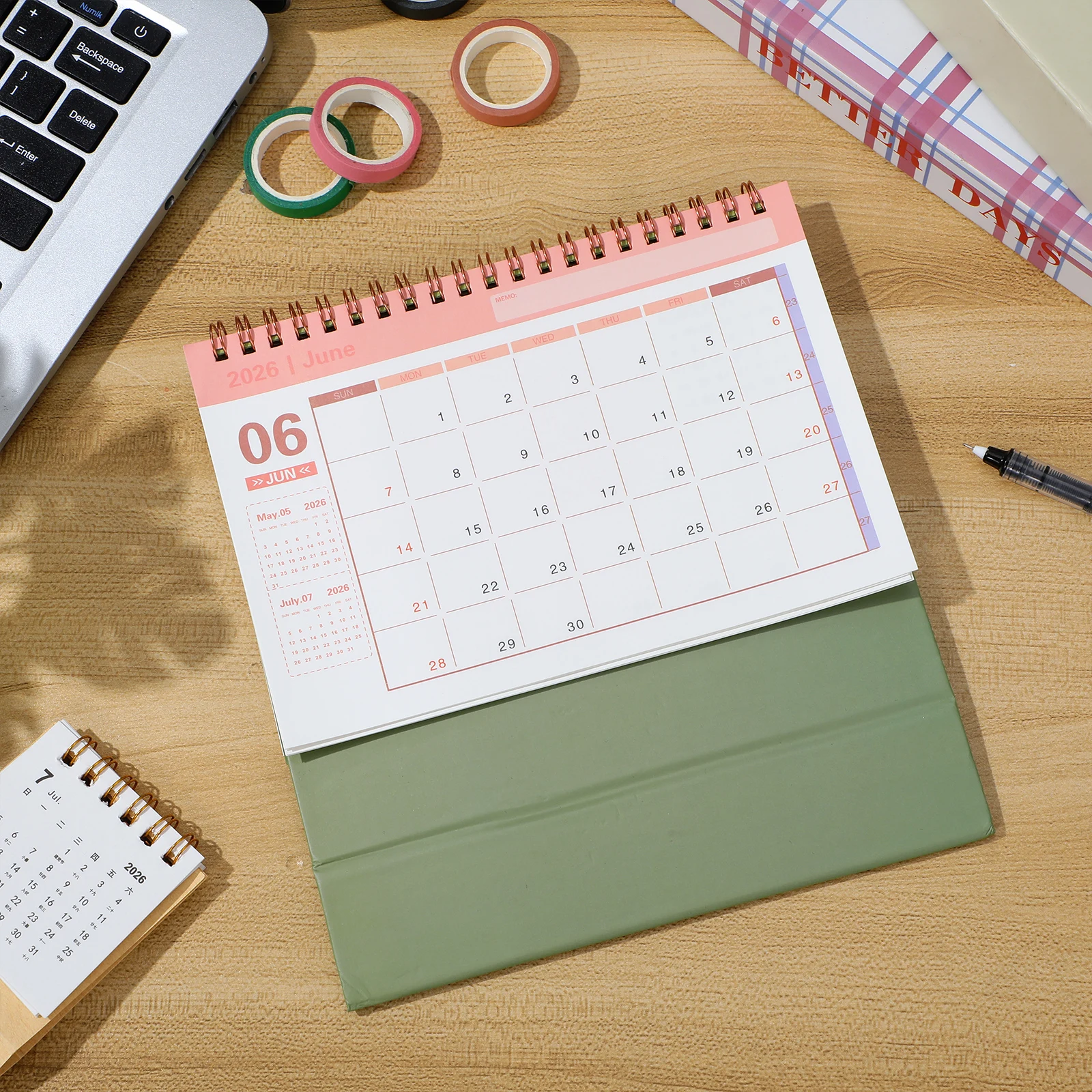 

Small Desk Calendar 2025-2026 Foldable Desktop Standing Flip Planner Minimalist Design for Office Home Planning