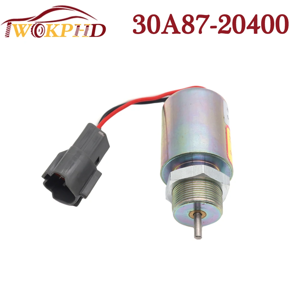 Fuel Shut Off Solenoid For Mitsubishi L2E L3E S3L S4L Engine Volvo EC15 Stop Solenoid 30A87-20404 12V 30A87-20400 30A8710400