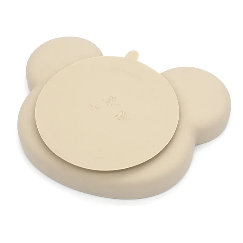 Baby Silicone Plate Bpa Free Toddler Training Tableware Panda Kids Dining Dishes Suction Insulation Children Compartment Plates