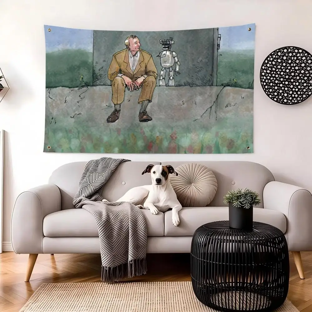 Japanese Anime PLUTO Flags Personalized Image Wall Hanging Decor for Garage, Bedroom, Living Room, Dorm