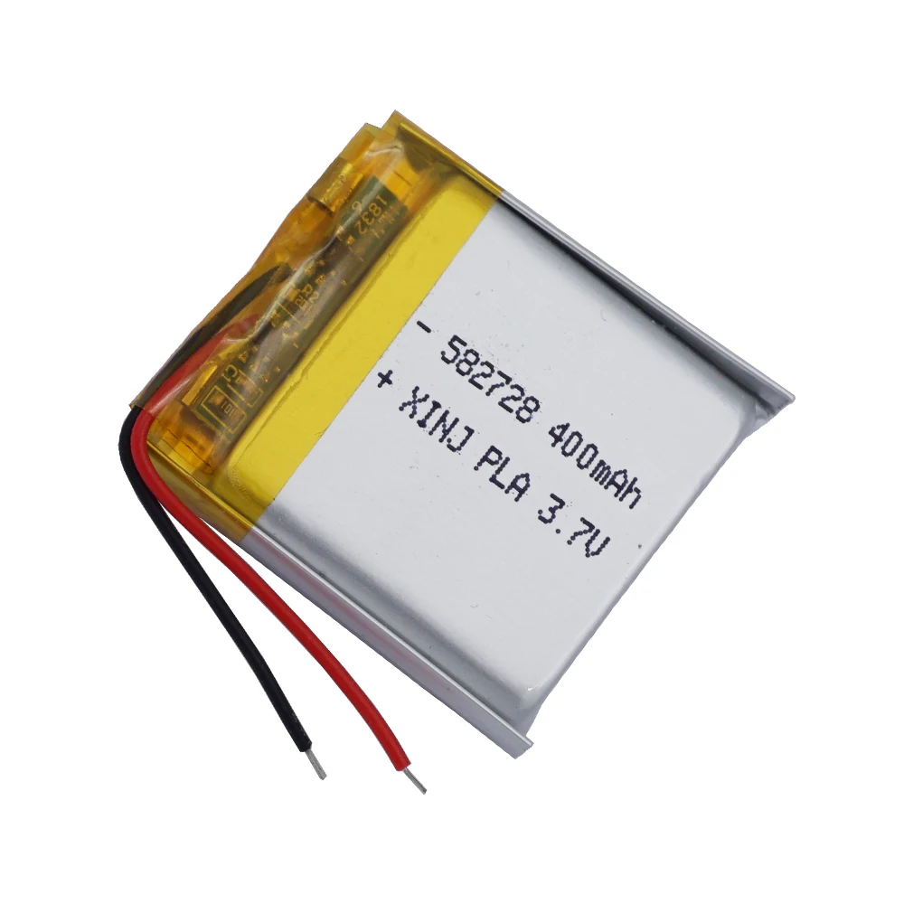 10 x 3,7 V 400 mAh 1,48Wh Li Lipo Bateria Recarregável 582728   Para gps relógio inteligente bluetooth alto-falante câmera mp3 mp4 mouse
