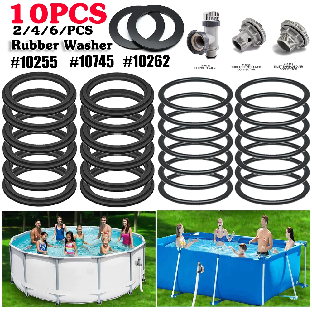 Arandela de goma para Intex Poolnars10747/25006, junta tórica, junta de repuesto, junta de goma, accesorios de piscina, 2/4/6/10 piezas