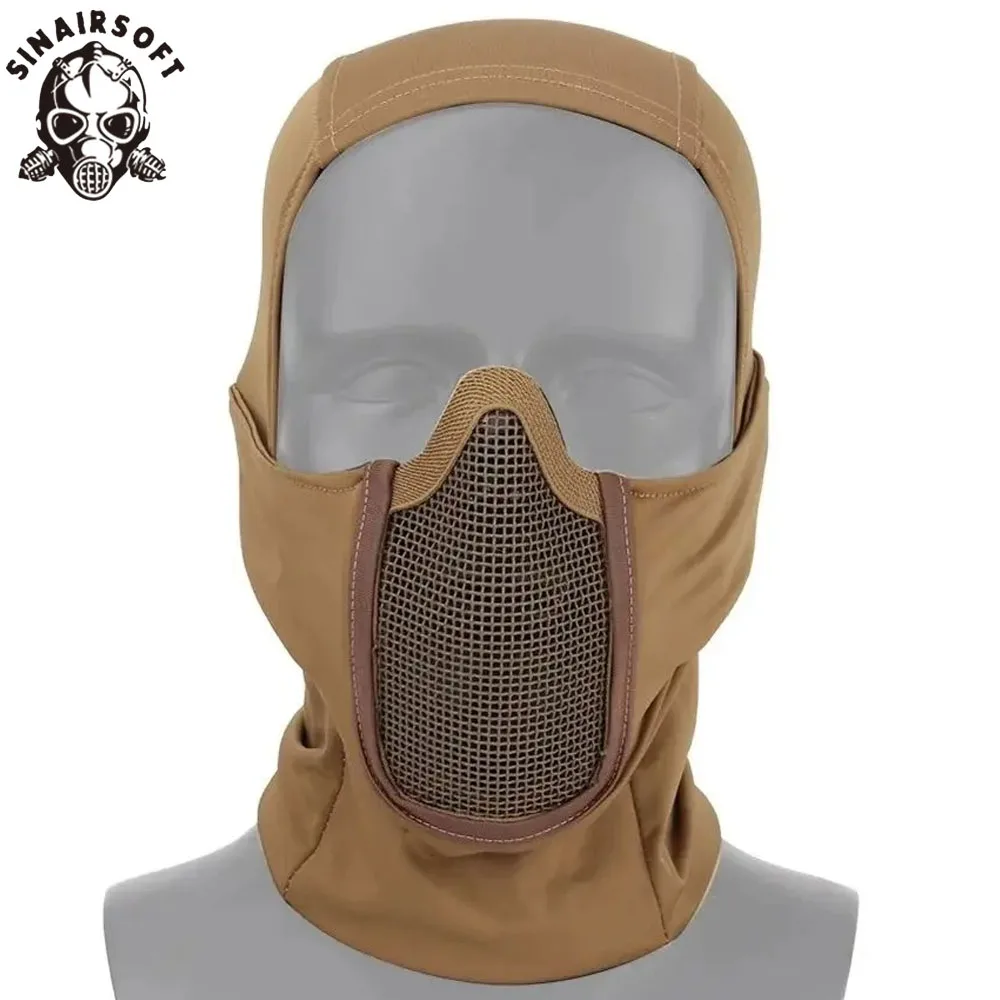 

Tactical Full Face Mesh Mask Balaclava Airsoft Paintball Halloween Mask CS Game Hunting Cycling Protective Helmet Liner Cap