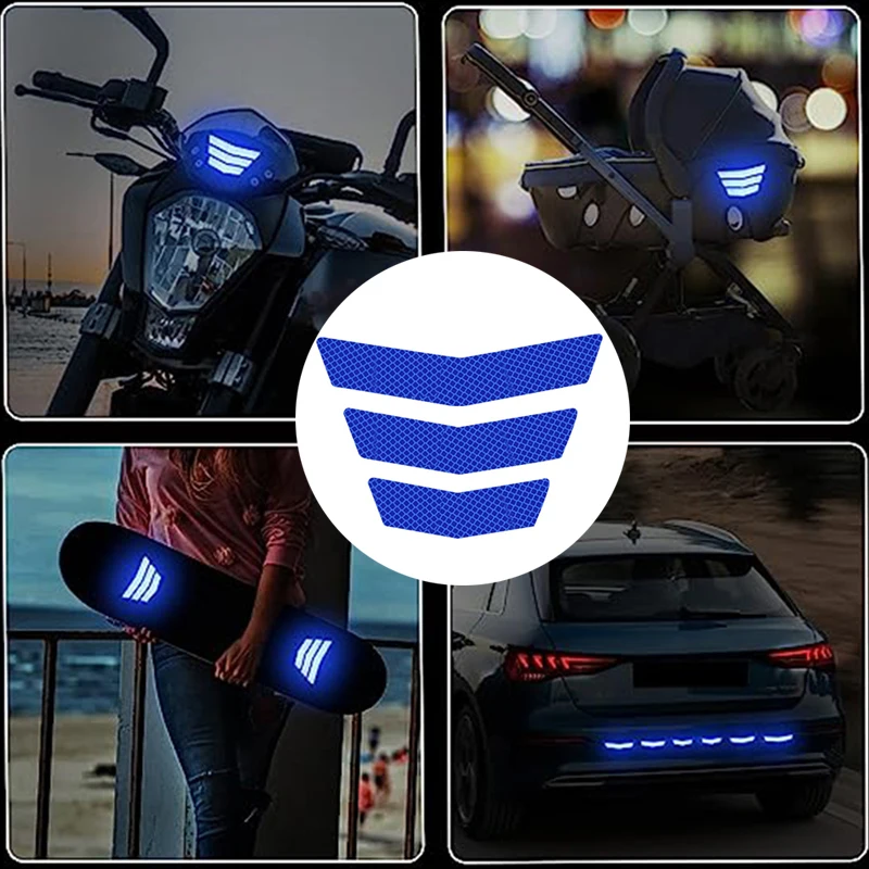 

Reflective Sticker Motorcycle Bicycle Reflective Stickers Bike for Car Motorcycle Helmet Safety Warning Decals White Waterproof