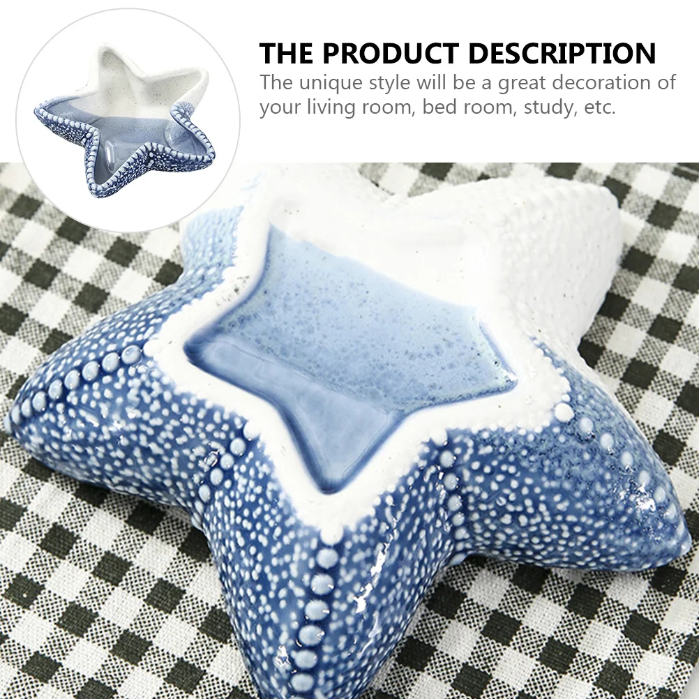 Ceramic Jewelry Dish Star Shaped Tray Durable Pretty Preschool Education Festive Gift Jewelry Storage Plate Tray