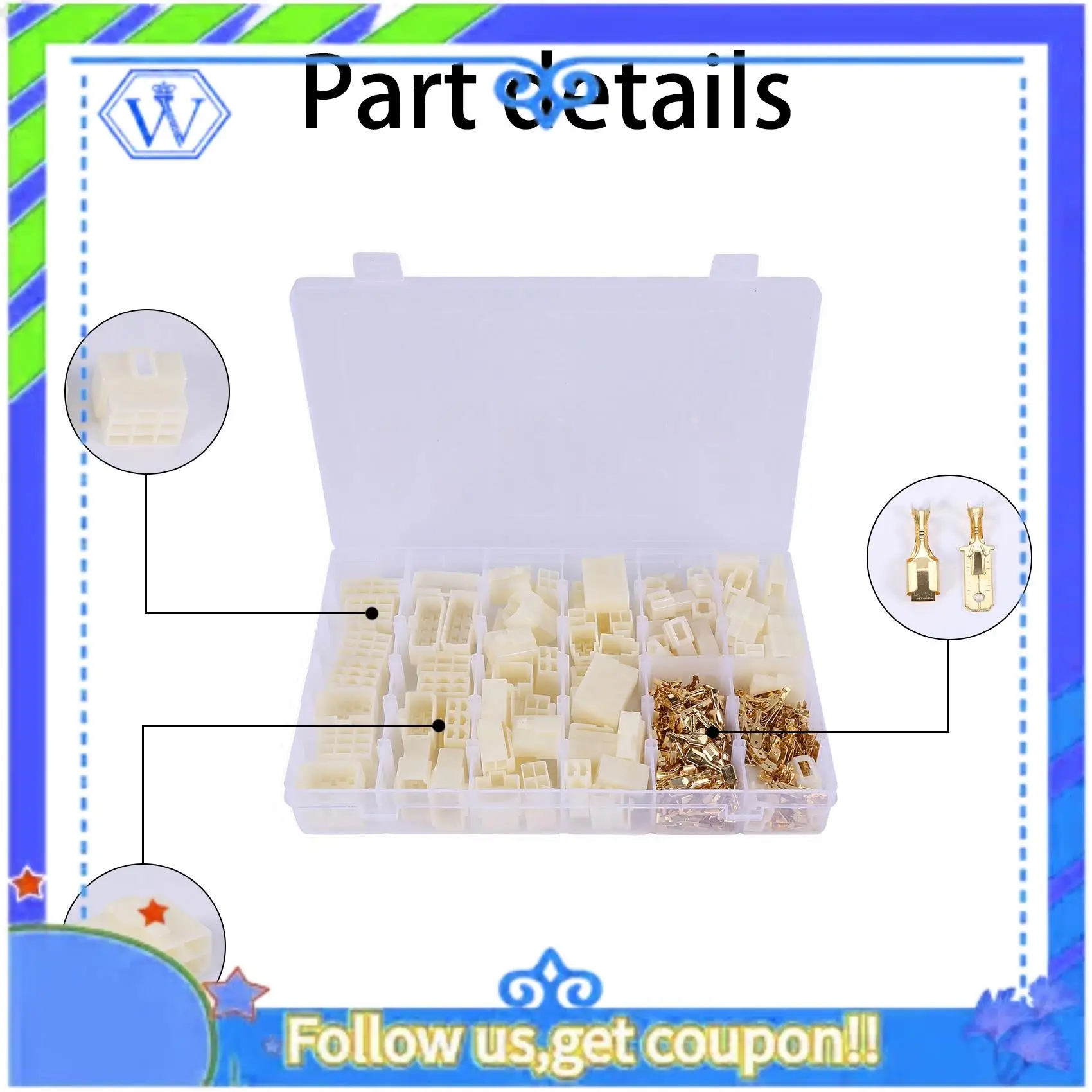 M46K-400Pcs 6.3 مللي متر 1 2 3 4 6 8 9 دبوس سلك كهربائي للسيارات موصل ذكر أنثى المقبس التوصيل والدبوس رأس تجعيد سلك Termi