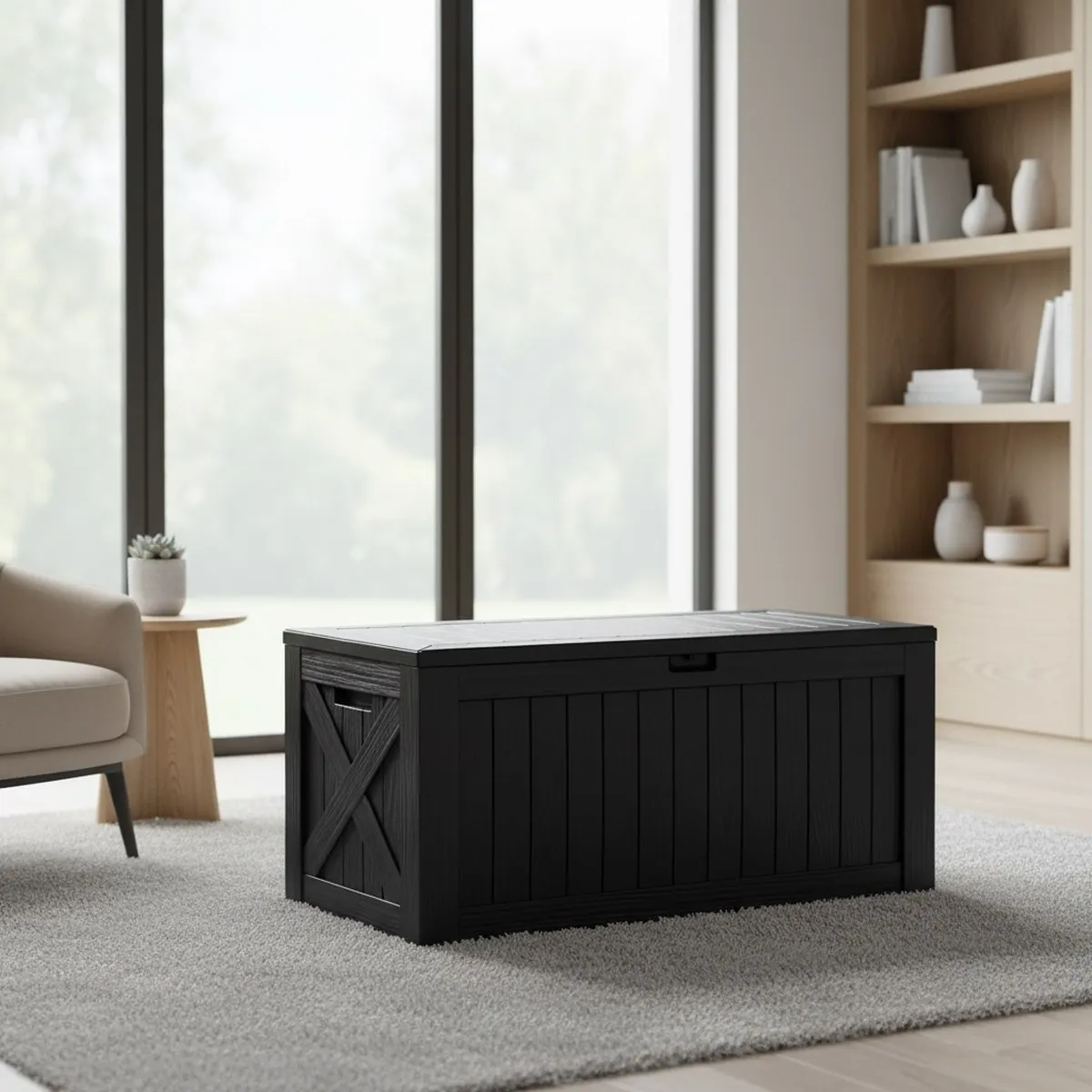 Large 120 Gallon Outdoor Deck Box Waterproof Resin Patio Furniture Storage Chest Garden Tools Pool Deck Box