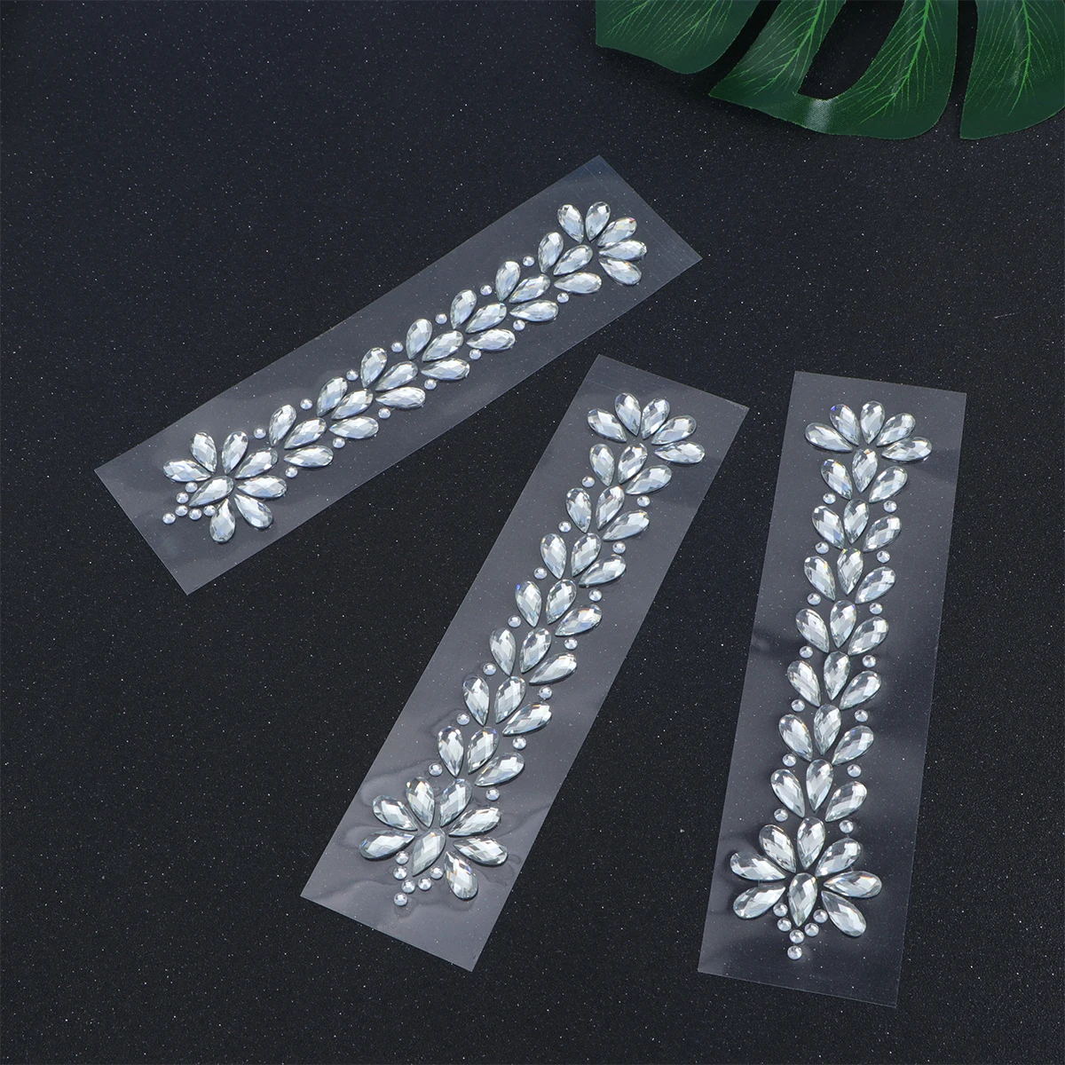 

3pcs Resin Diamond Stickers 3 Sheets White Colored Rhinestone Diy Craft Decoration For Car Mobile Laptop Home Stereoscopic