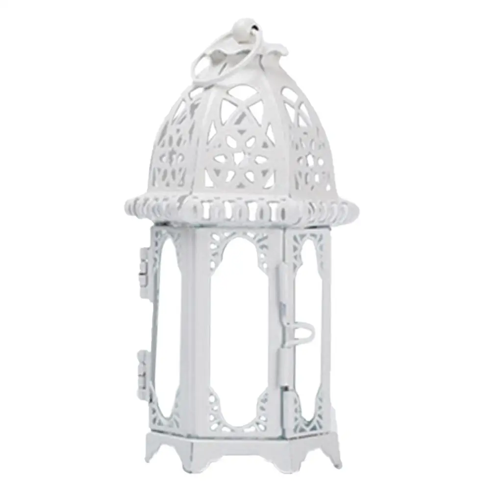 Clear Glass Moroccan Style Candle Lantern Tealight Candle Holder Candlestick for Wedding Party Decor Home Shop Display