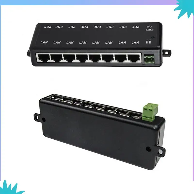 ABZW 2X POE-инжектор 8-портовый адаптер питания Poe Источник питания Ethernet для сетевой камеры видеонаблюдения POE Power через Ethernet, черный