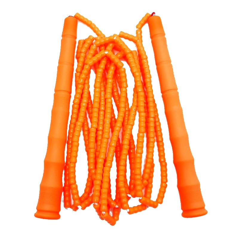 PVC beads long handle PURE BLACK BEADED ROPE 3 meter skipping rope soft PVC beads adult skill tricks