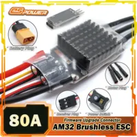 NEEBRC AM32 80A Programming Brushless ESC BEC5-8.2V 2~6S Upgrade Connector for 1/8 RC Crawler Car Axial Traxxas SCX10 TRX4 TRX6