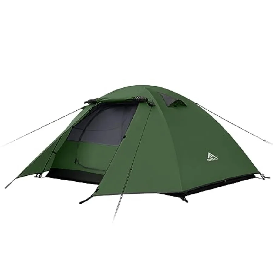 

Camping Tent 2/3/4 Person, Polyester Waterproof Windproof Lightweight Backpacking Tent in Olive Green for Outdoor, Hiking, Camp