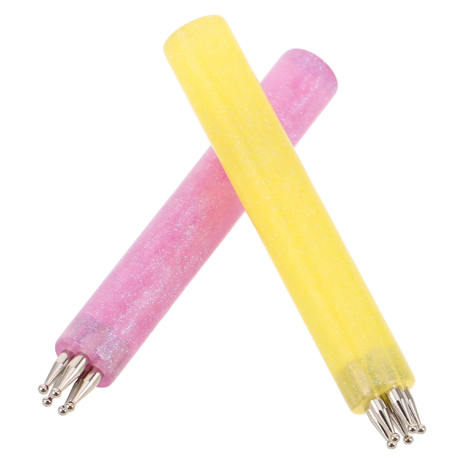 2Pcs Nail Art Painting Tool Manicure Dot Pen Flower Petal Shape Nail Decor Drawing Tool Easy Use Manicure Decorating Tools