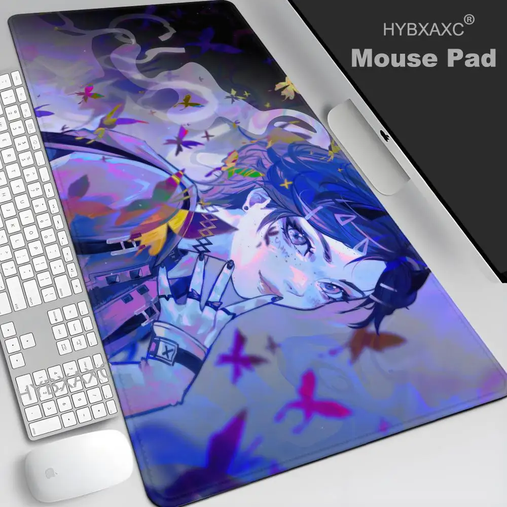 HYBXAXC Mouse Pad Anime Cute Girl Clove Valorant Game Mousepad Large Keyboard Desk Mat Gaming Mouse Pad LockEdge Non-slip Mat