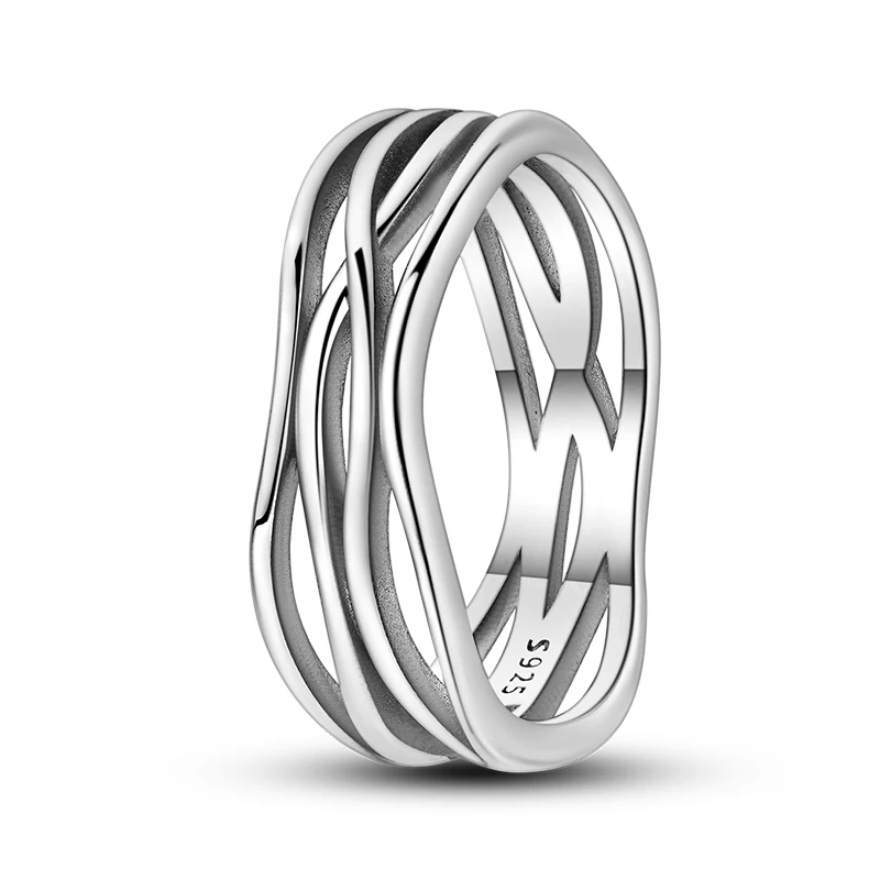 Women's Silver Star Cross Infinity Bow Zircon Ring