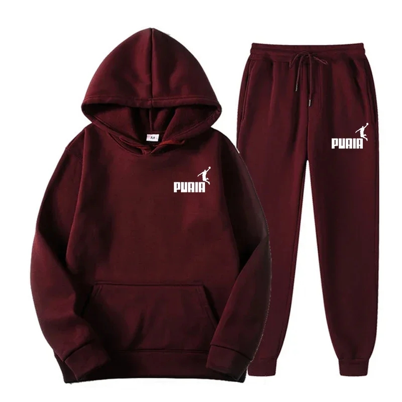 Men\'s and Women\'s Hoodie Jacket Fashion Street Casual Sweatshirt + Pants 2-piece Sets Spring Autumn Jogging Sportswear Suit