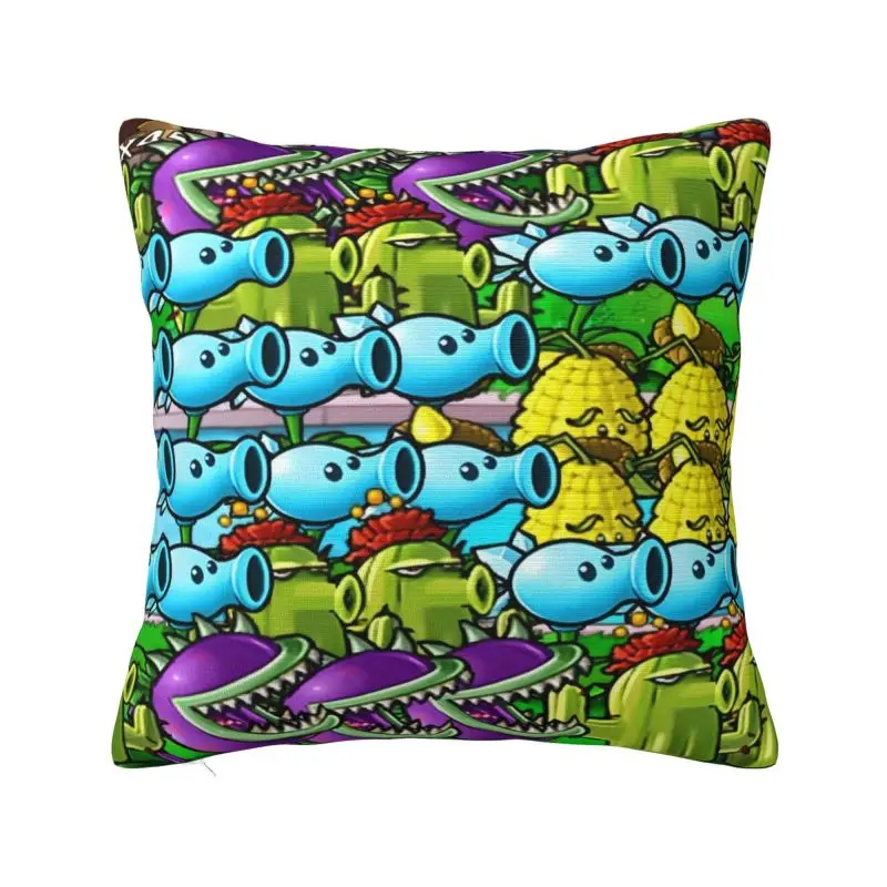 

Custom Luxury Plants Vs. Zombies Game Cushion Cover 45x45cm Velvet Throw Pillow for Sofa Car Square Pillowcase Home Decor
