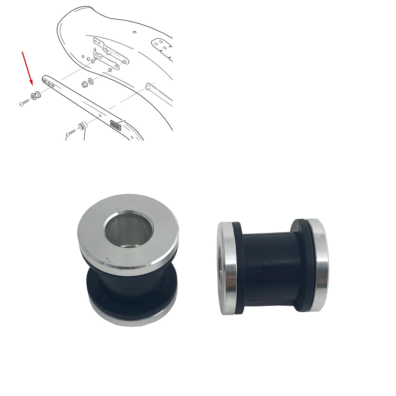

Detachable Rear Docking Point Hardware Kit For Harley Softail Models 2003-2017