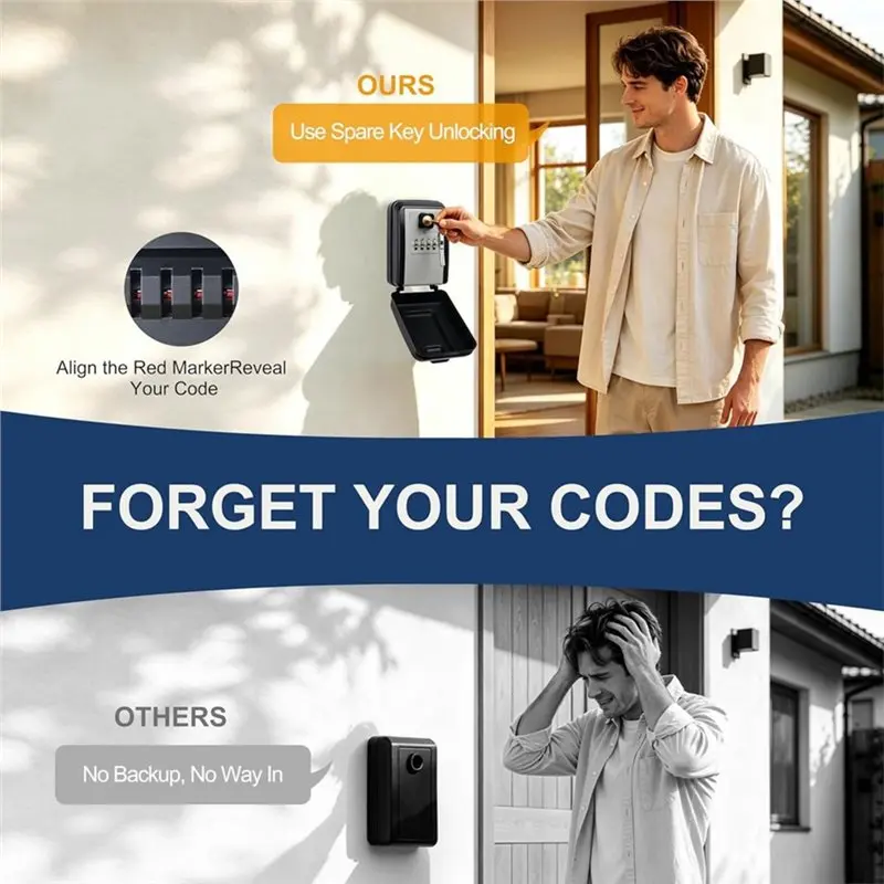 For Keys Wall Mount Key Lock Box Outdoor Key Lock Box With Resettable Combination Lock Boxes For Keys Wall Mounted