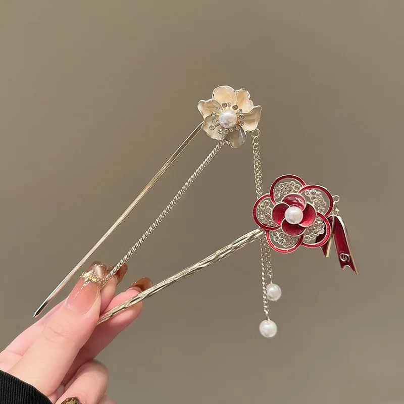 New Chinese Style Hair Clip Tassel Hair Stick Floral Design Hairstyle Accessories Women's Jewelry Hair Clip Hair Needle