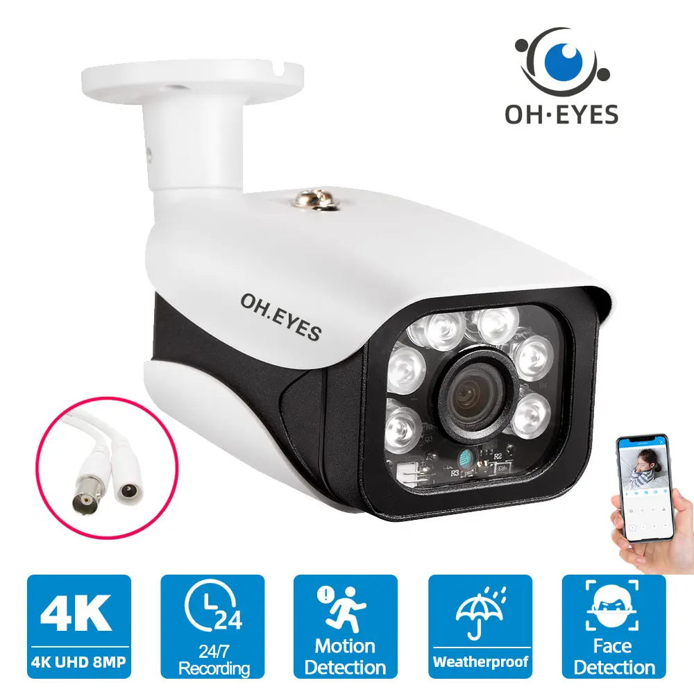 

4K Analog CCTV Camera Outdoor Waterproof Face detection 5MP Security Video Surveillance Camera AHD DVR with Motion Sensor 2MP