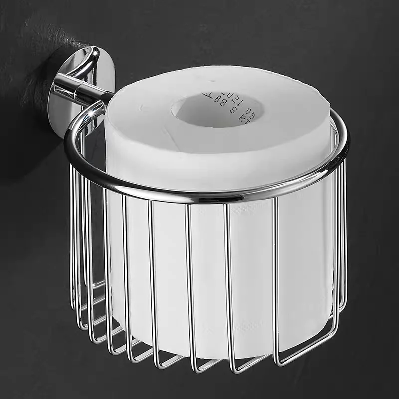 Waterproof Wall Mount Toilet Paper Holder Brass Shelf Toilet Roll Tissue Paper Storage Rack Storage Basket Rack Bathroom