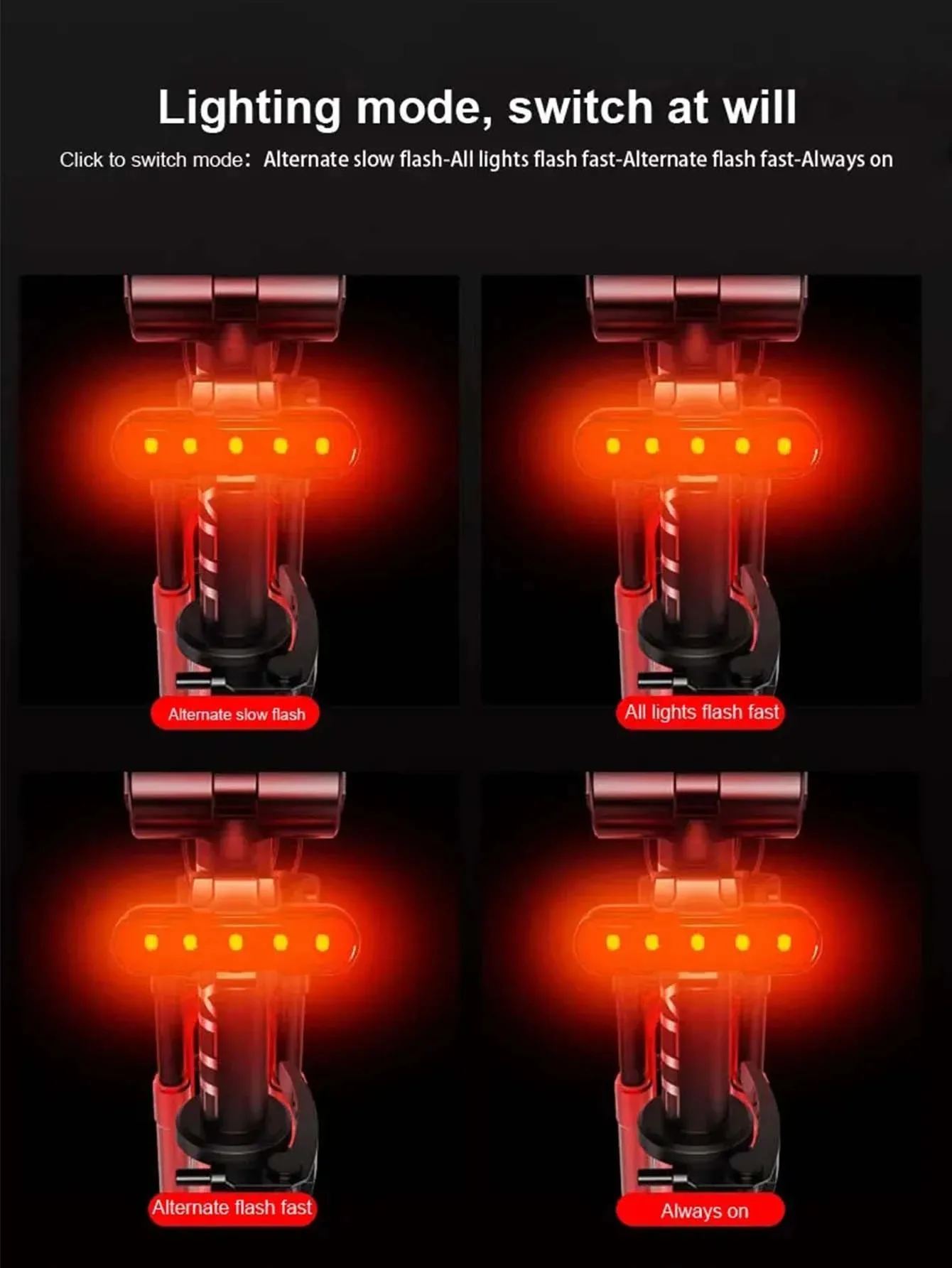 Waterproof LED Bike Light USB Rechargeable Bicycle Tail Safety Warning Light Bicycle Light Bicycle Accessories