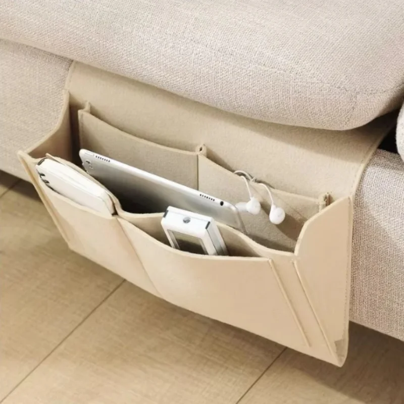 1 Stück Filz Nachttisch-Organizer Rutschfeste Nachttisch-Tasche Bett-Sofa-Seitentasche Hängende Couch-Aufbewahrung Bett-Halterungstaschen für Sofa