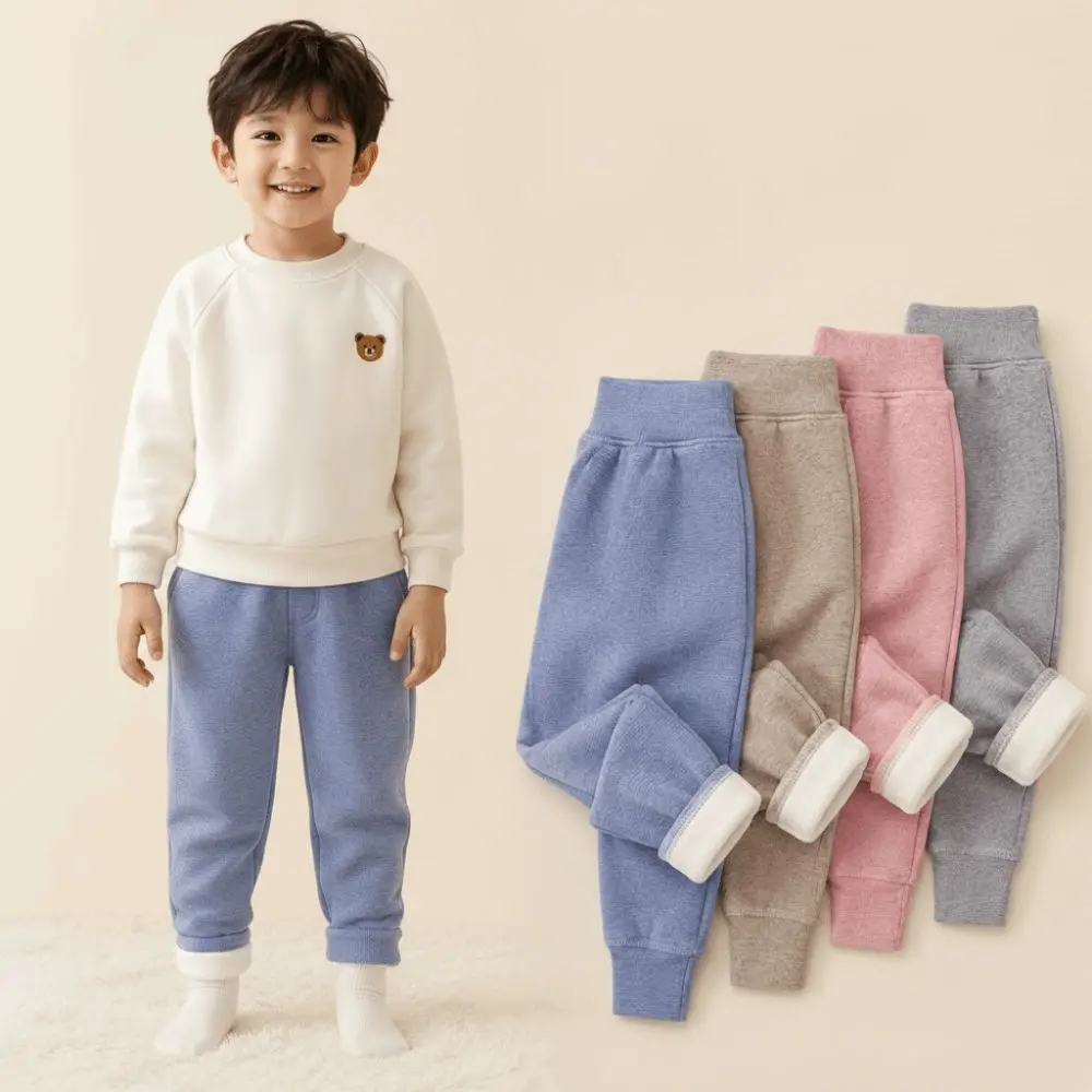 Warm Thickened Thermal Pants Windproof Cold-proof Winter Pants Kids Leggings for Kids