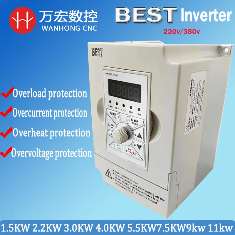 

Engraving Machine BEST Inverter VFD 1.5kw 2.2kw 5.5kw 7.5 kW Variable Frequency Drive for spindle motor speed control