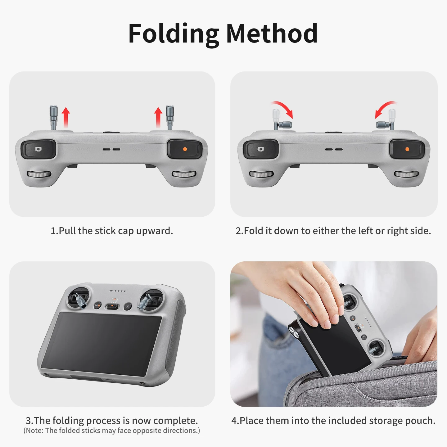 Neue Drone Fernbedienung Joystick Faltbare Für DJI FPV Avata 2 RC Pro2 Mini 4 Pro Air 3 Daumen Rocker stick Aluminium Ersetzen – Detail 8