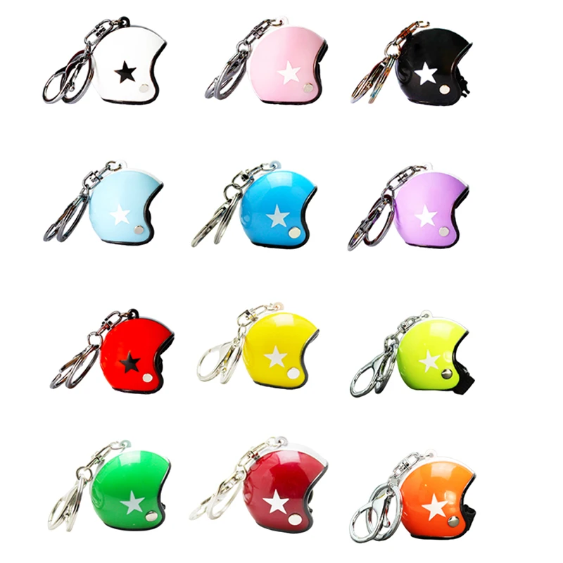 Motorcycle Helmets Hat Keychain Creative Safety Helmet Keyring Bag Pendant Car Key Holder Accessories Novel Gifts