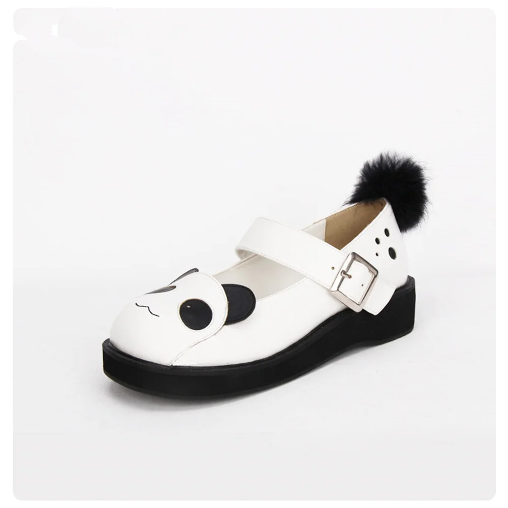 Lolita Girls Shoes Cute Sponge Cake Princess Cos Sweet Panda Cartoon Loli Tea Party Round Head Women Shoes Kawaii Lo Cute