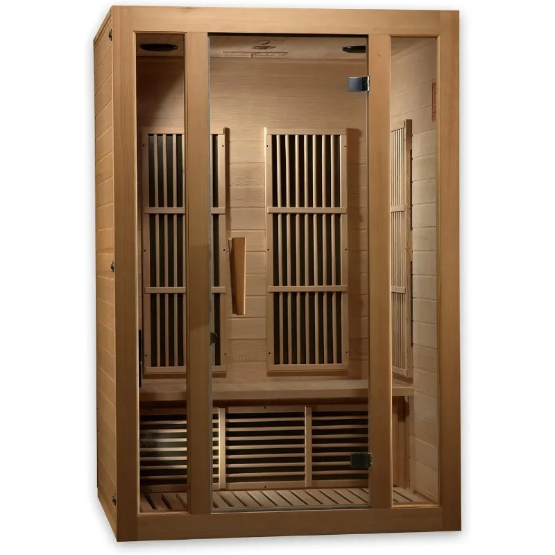 Seattle Carbon Far Infrared Sauna for 2 Persons, Hemlock Wood (Curbside Delivery)